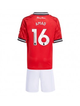 Billige Manchester United Amad Diallo #16 Hjemmedraktsett Barn 2025-26 Kortermet (+ Korte bukser)